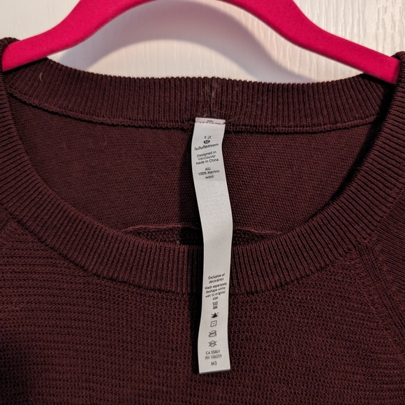 Lululemon Burgundy crewneck cotton sweater - Picture 2 of 3